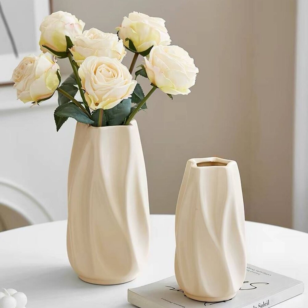 Sage Glass Ruffle Vase – Elegant Table Piece
